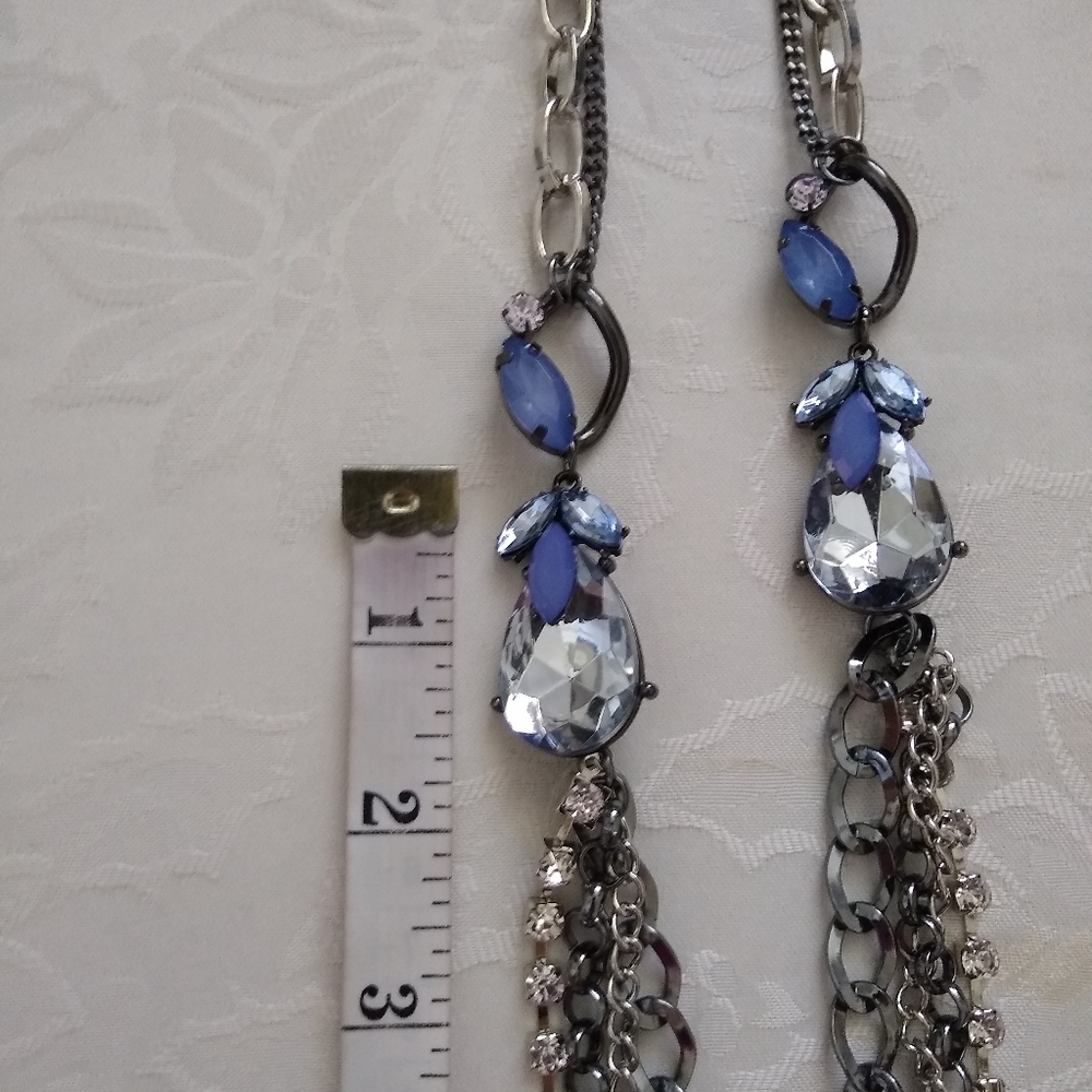 Statement Multi Strands Layered Chain Lavender Cr… - image 3